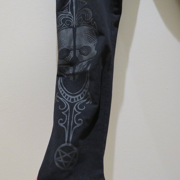 KILLSTAR Death Ray Black Stretch Leggings Skull Print Goth Vampire Whimsigoth - Picture 8 of 15